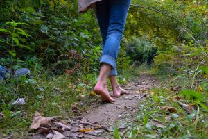 pies descalzos por el bosque